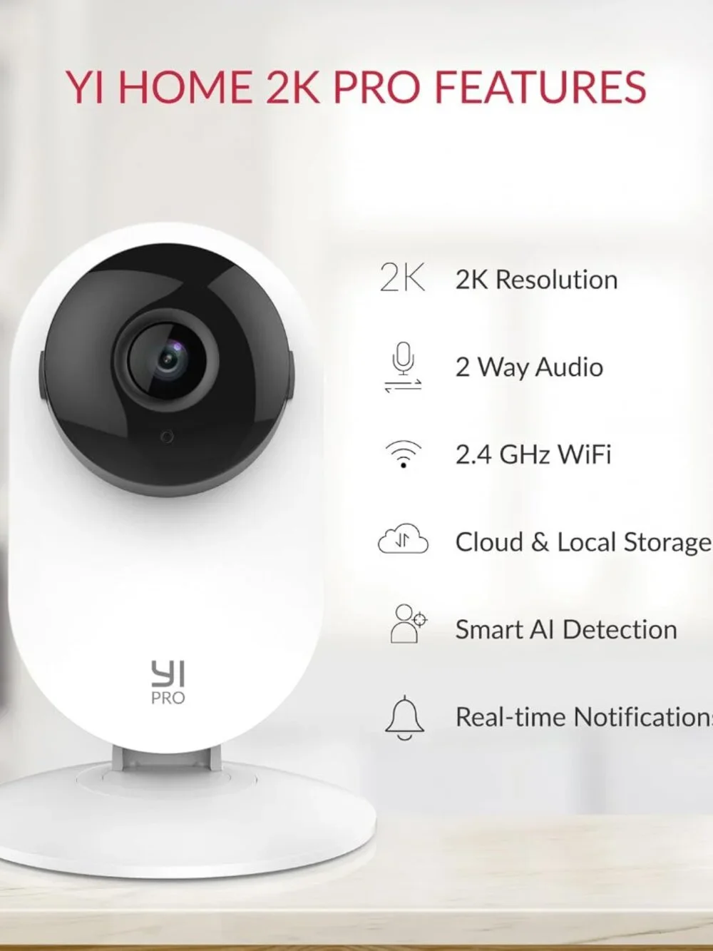 YI Pro 2K 4PC Home Security Cameras Bundle: Person, Vehicle, Animal Smart Detect